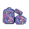 Mochila Escolar Transfronteriza, Mochila Escolar de Dibujos Animados de Cáscara Dura 3D para Estudiante de Primaria, Set de Tres Piezas, Mochila con Ruedas, 8-12 Años