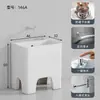 Fregadero Mopero Pequeño para Balcón de Casa, Lavabo para Piso de Baño, Fregadero Mopero Cerámico Alto de Pie, Tamaño Grande