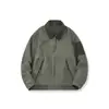 Ropa Vintage 25 Otoño Nuevo Retro Japonés Lavado Desgastado Bloque de Color Cuello Turn-Down Holgada Chaqueta de Trabajo Detroit