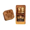 Caja Colección Conmemorativa de Cabello y Lanugo, Recuerdo de Fotograbado en Madera, Botella de Almacenamiento para Conservación de Uñas y Dientes, Caja de Madera de Haya