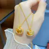 Livro Vermelho Quente Diamante Pequeno Dourado Incrustação Ruyi Fecho Colar Banhado a Ouro Areia Dourada Método Antigo Xiangyun Diamante Dourado Incrustação Fecho