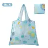 En stock Bolsa de compras plegable 190T ligera fina de nailon impermeable portátil de un solo hombro tamaño mediano bolsa ecológica bolso de mano bolsa de supermercado