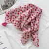 Pañuelo pequeño de seda de algodón y lino estilo pastoral francés, pañuelo cuadrado con flecos estilo occidental para mujer, pañuelo fino Ins de primavera y verano estampado multifunción