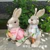 Princesa Conejo de Paja Conejo Nuevo Adornos de Conejo Regalos de Halloween Vestir Conejo Jardín de Plantación Verde Combinación de Conejo Polvoriento