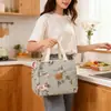 Bolso de mano nuevo y elegante para mujer de Wanna con diseño de lona estampada, lonchera tote aislada de papel de aluminio de gran capacidad y grosor