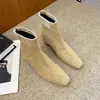 Botines retro cortos F999-1 para mujer, modelo nuevo con cremallera trasera, tacón grueso, botas plisadas de tacón de bloque adelgazantes