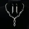 Colar Brincos de Borla Olho de Cavalo Europeu Americano Transfronteiriço Exquisite Diamante Acrílico Alto Terno Acessórios de Roupa para Casamento Noiva