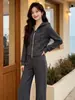 Conjunto deportivo casual de moda callejera para mujer, moda de otoño, juvenil y adelgazante, conjunto de dos piezas con sudadera con capucha y pantalones largos