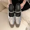 Zapatos de Mujer Cuadrados de Tacón Bajo con Estilo Moderno y Suave 2026 Primavera Zapatos Mary Jane de Moda Decorados con Lazo y Pedrería
