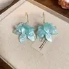 Pendientes de Flor de Acrílico Vintage Francés Exagerados Clavos de Oreja Femeninos Elegantes Nicho Moda Lujo Ligero Joyería de Oreja de Gama Alta