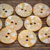 Botones de Concha de Nácar Natural con Patrón Naranja, Botones de Alta Gama Vintage para Suéteres de Punto y Camisas, Decoración para Ropa de Vestir