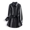 Chaqueta de Cuero para Mujer Kafu Landi Otoño 2024, Corte Holgado, Adelgazante, Cubre Imperfecciones, Tallas Grandes, Versátil, Estilo Coreano