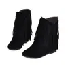 Nuevas Botas con Borlas de Otoño e Invierno Fuente de Comercio Exterior Amazon AliExpress wish Tacón Interno Corto Botas Casuales