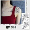 Pegatinas de Tatuaje Florales de Boceto Nuevo Transfronterizas Mariposa de Gama Alta Rosa Blanco y Negro Tatuaje Temporal Pequeño Fresco Impermeable