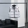Colete de penugem de ganso transfronteiriço para outono e inverno, com gola alta, comprimento curto, design unissex, modelagem solta, versátil, sem mangas e disponível em várias cores para sobreposição