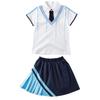 Bordado em pó verão 2021 novo estilo britânico roupas de jardim de infância alunos do ensino fundamental e médio apresentação uniforme escolar conjunto de uniforme de classe personalização