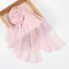 Novo Lenço de Chiffon Branco com Contas Transfronteiriço, Lenço Longo Feminino Estilo Étnico de Minorias, Xale Externo, Lenço de Cabeça Malaio