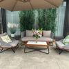 Set de tres piezas de Silla de Ratán y Mesa de Café para Balcón de Ocio al Aire Libre para Casas de Huéspedes, Hoteles con Patio y Sofás de Villa en Estilo Nórdico
