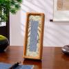 Nuevo Marco de Fotos Redondeado de Madera Maciza Estilo Chino con Ensambles de Caja y Espiga, Soporte de Exhibición Decorativo de Tarjeta Dura Creativo Cultural para DIY, Marco para Pintura con Pincel y Caligrafía Brocado Song