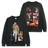 Camiseta Masculina de Manga Curta Vintage Lavada com Estampa Travis Scott, Estilo Americano High Street Transfronteiriço, Top Tendência de Verão com Gola Redonda