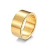 Anel Simples de 10mm de Largura Interno e Externo Plano Fosco Escovado Aço Titânio Prata Retrô Masculino Moderno Hip-Hop Anel Pulseira