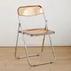 Silla de comedor transparente minimalista de aleación de hierro metálico para vivienda de alquiler, fotografía, dormitorio, hogar estilo ins, silla estilo industrial