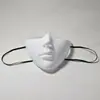 Nueva máscara negra para la parte inferior de la cara de Halloween, máscara estética de guerrero cyberpunk, accesorio de cosplay en stock