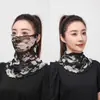 Bufanda de Seda Dorada Colgante para Orejas para Mujer, Versátil para Primavera y Verano, Cubrecuellos con Protección Solar, Protector Multifuncional para Cuello, Velo Facial, Bufanda Pequeña de Seda Versátil para Ponerse