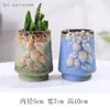 Maceta para pulgar suculenta mini mini maceta para pulgar maceta de cerámica para flores suculentas planta creativa flor pequeña Ma Long mesa Mai Tai Bao