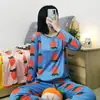 Pijama Dulce para Mujer, Estilo Delgado de Manga Larga para Primavera y Otoño, Popular Conjunto de Ropa de Casa Linda para Estudiantes para Habitaciones con Aire Acondicionado