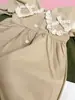 Vestido de Encaje con Lazo y Cuello Solapa Estilo Coreano para Niñas, Vestido Estilo Muñeca para Niños, Elegante Vestido de una Pieza, Ropa de Abrigo para Primavera y Otoño