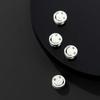 Cuentas redondas de plata S925 con forma de cara sonriente hueca, material para pulseras, cuentas sueltas, accesorios de joyería de plata al por mayor S0765