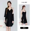Conjunto Camisola Lingerie Robe Homewear Rosa Puro Desejo Costas Nuas Cadarço Gola Swing Tentador Sexy Fenda Pequena 3430