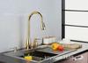 Grifo de Lavabo Dorado Extraíble para Verduras Kaiping Youjia Grifo de Cocina Doble Agujero Extraíble Caliente y Frío 4474