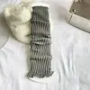Novedad calcetines gruesos para niños con volantes para niños grandes y pequeños en invierno para mantener el calor con hilo grueso de color liso calcetines de felpa hasta la rodilla