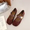 Zapatos Mary Jane de ballet nuevos de 5 cm con suela blanda, estilo coreano, verano 2026, elevación interna baja, punta redonda, zapatos de un solo color versátiles