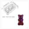 Molde de oso semi-tridimensional de epoxi de cristal para bricolaje, molde de silicona con colgante de oso, conejo y ratón tridimensional