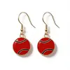 Pendientes Colgantes de Aleación con Goteo de Aceite de Pelota Deportiva, Joyería de Regalo Conmemorativo Personalizado Estilo Deportivo, Pendientes de Fútbol, Compra Transfronteriza