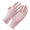 Guantes de Protección Solar Verano Mujer Exterior Ligeros y Cortos Parasol Conducción Seda de Hielo Conductor Ciclismo Deportes Guantes de Seda de Hielo