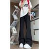 Jeans Micro-Lar Blancos para Hombre Estilo Americano High Street Pantalones Rectos Altos Largos Sueltos Pantalones Cimitarra
