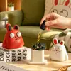 Coelho Vermelho de Desenho Animado Difusor de Pedra de Aromaterapia Sem Chama Óleo Essencial Quarto Casa Decoração de Mesa Criativa Nicho Decoração de Alto Padrão