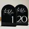 Número de mesa de casamento acrílico branco fosco preto espelhado dourado transfronteiriço número 1-10 logotipo de acrílico arqueado