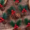 Decoração de Natal 9cm galhos Caixa de presente de Natal decorações decorações DIY de feriado Acessórios de PVC Pinheiro de Natal