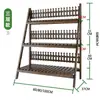 Estante para Flores de Balcón Estante de Almacenamiento Madera Maciza Sala de Estar Plegable Estante para Macetas de Suculentas Patio Exterior de Pie Estante para Flores de Madera Anticorrosión