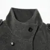 Comercio Exterior Ropa de Mujer 2026 Estilo Europeo y Americano Moda Holgada Doble Botonadura Cuello Alto Dobladillo Tulipán Abrigo de Lana Mujer K41962