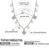 Conjunto de pulsera y collar de cadena fina con flor de cuatro pétalos incrustada de circonita, acero inoxidable chapado en oro de 18 quilates, moderno y adecuado para el uso diario