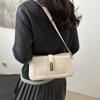 Bolso de Hombro Texturizado para Axila para Mujer 2026 Nuevo Color Sólido Hebilla Simple Fresco Moda Versátil Bolso Horizontal