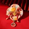 Ímã de Geladeira Ano do Cavalo Desenho Animado Metal Embossado Adesivo Magnético Adesivo de Decoração de Ano Novo Fique Rico Imediatamente Ano do Cavalo Cultural e Criativo Ímã de Geladeira