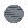 Posavasos Redondos de Madera de Grano Recto para Cocina, Posavasos de Silicona Engrosados con Drenaje para Mesa de Comedor, Posavasos Suaves de Goma Aislantes del Calor para Tazas de Té, Tapetes de Grano Recto con Drenaje