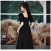 Vestido Negro de Cóctel 2026 Nuevo Estilo Otoño y Primavera para Exámenes Artísticos, Anfitrión, Corte Ajustado, Adelgazante, Reunión Anual, Vestido de Banquete, Vestido